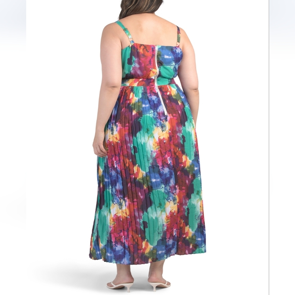 By Design Plus Sleeveless Pleated Maxi Dress - Picture 2 of 6
